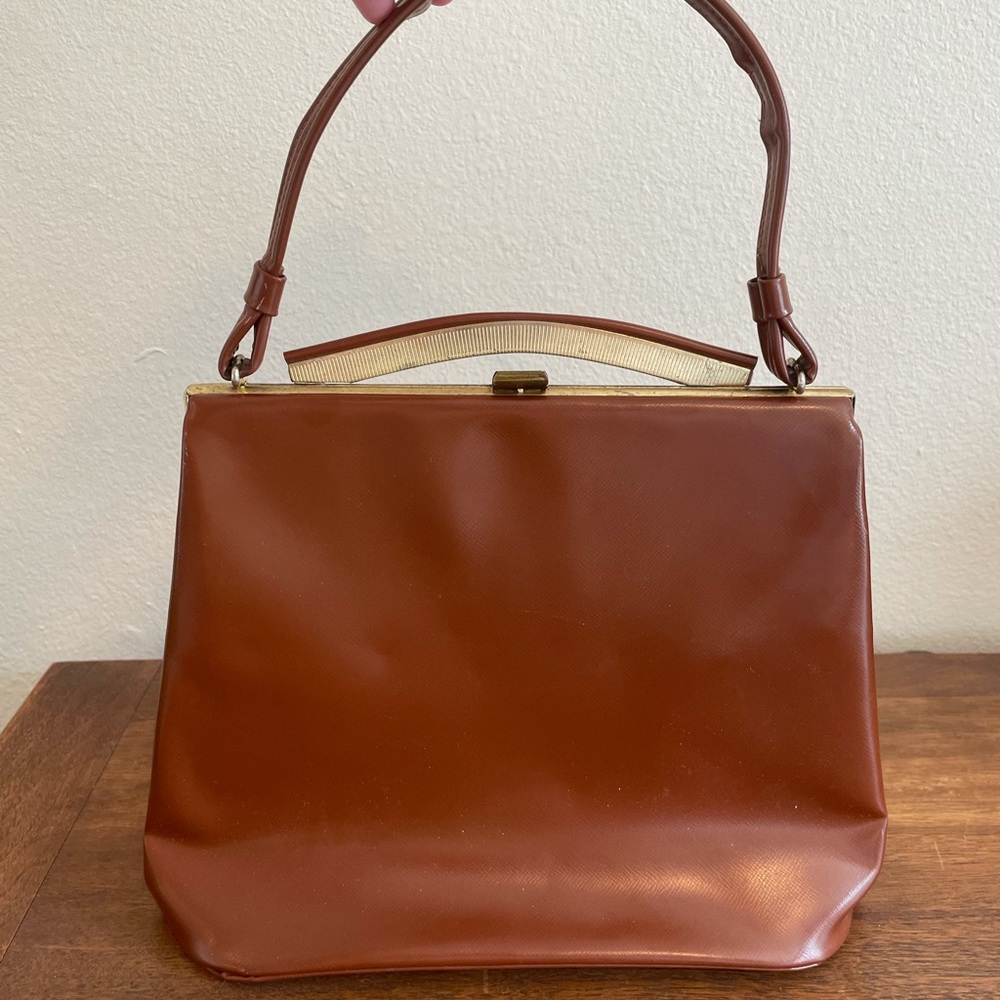 1950s 1960s brown purse bag vintage